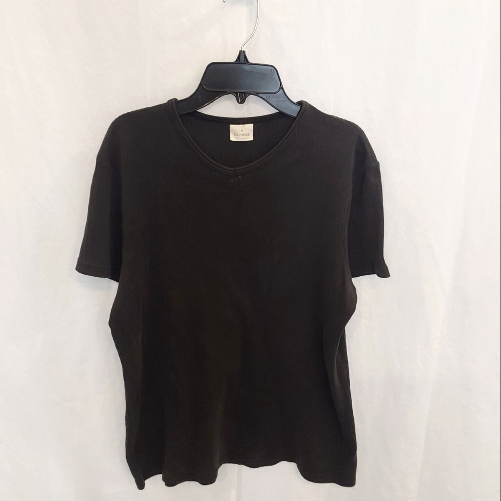 Express Black Short Sleeve Tee Classic Crew Neck